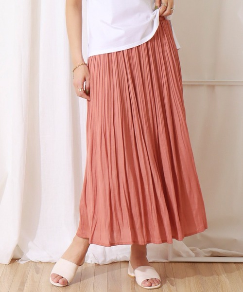 libelle more（リベル モア）の「ヴィンテージサテンケシプリーツスカート（スカート・レディース・ライム/アイボリー/オレンジ/チャコール/ライトグレー・L/M）」の5枚目の写真