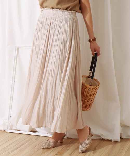 libelle more（リベル モア）の「ヴィンテージサテンケシプリーツスカート（スカート・レディース・ライム/アイボリー/オレンジ/チャコール/ライトグレー・L/M）」の11枚目の写真