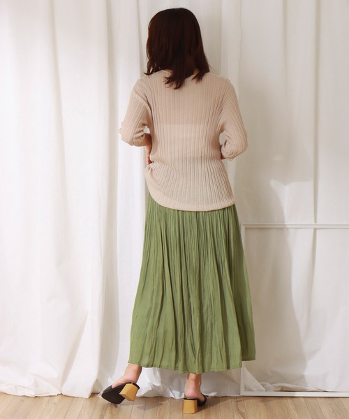 libelle more（リベル モア）の「ヴィンテージサテンケシプリーツスカート（スカート・レディース・ライム/アイボリー/オレンジ/チャコール/ライトグレー・L/M）」の16枚目の写真