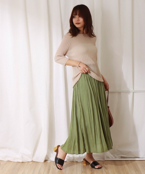 libelle more（リベル モア）の「ヴィンテージサテンケシプリーツスカート（スカート・レディース・ライム/アイボリー/オレンジ/チャコール/ライトグレー・L/M）」の18枚目の写真