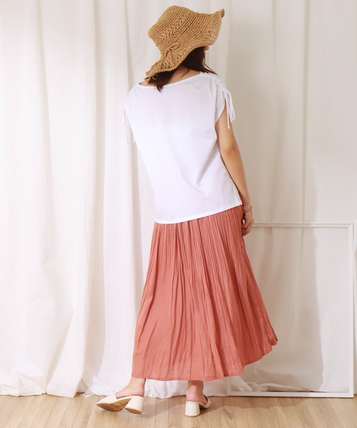 libelle more（リベル モア）の「ヴィンテージサテンケシプリーツスカート（スカート・レディース・ライム/アイボリー/オレンジ/チャコール/ライトグレー・L/M）」の21枚目の写真