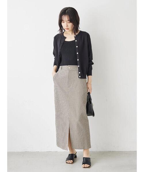 ELENCARE DUE（エレンカーレデュエ）の「・ELENCARE DUE ギンガムナロースカート（スカート・レディース・ベージュ/ネイビー/グリーン・FREE）」の11枚目の写真