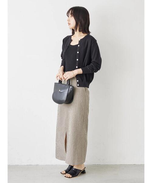 ELENCARE DUE（エレンカーレデュエ）の「・ELENCARE DUE ギンガムナロースカート（スカート・レディース・ベージュ/ネイビー/グリーン・FREE）」の12枚目の写真