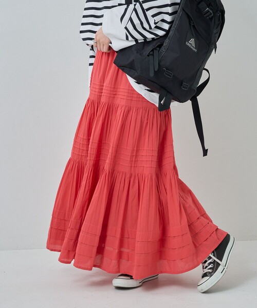 FREAK'S STORE（フリークスストア）の「インドピンタックスカート（スカート・レディース・ホワイト/ブラック/レッド/グリーン・ﾌﾘ-）」の11枚目の写真