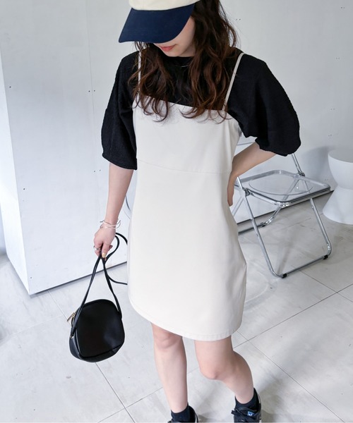 EPIMI E'PIMMY（エピミエピミー）の「アシメディティールミニキャミワンピース（ワンピース・レディース・ブラック/アイボリー・MEDIUM）」の17枚目の写真