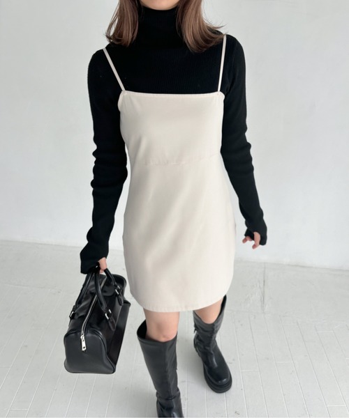 EPIMI E'PIMMY（エピミエピミー）の「アシメディティールミニキャミワンピース（ワンピース・レディース・ブラック/アイボリー・MEDIUM）」の14枚目の写真