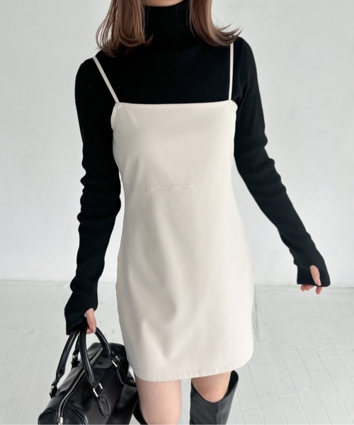 EPIMI E'PIMMY（エピミエピミー）の「アシメディティールミニキャミワンピース（ワンピース・レディース・ブラック/アイボリー・MEDIUM）」の15枚目の写真