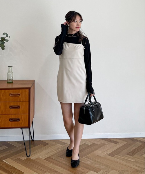 EPIMI E'PIMMY（エピミエピミー）の「アシメディティールミニキャミワンピース（ワンピース・レディース・ブラック/アイボリー・MEDIUM）」の18枚目の写真