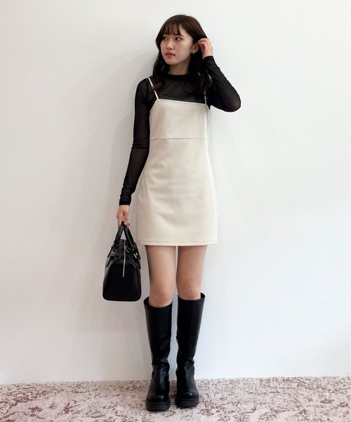 EPIMI E'PIMMY（エピミエピミー）の「アシメディティールミニキャミワンピース（ワンピース・レディース・ブラック/アイボリー・MEDIUM）」の19枚目の写真