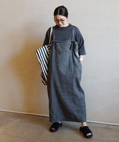 JOURNAL STANDARD LUXE（ジャーナルスタンダード　ラックス）の「LCヘビーツイルチューブワンピース（ワンピース・レディース・ライトグレー/スミクロ・FREE）」の2枚目の写真