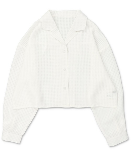 SPINNS（スピンズ）の「ギンガムチェック ショート丈ロングスリーブシャツ（シャツ/ブラウス・レディース・ホワイト/ブラック/ブルー・ONESIZE）」の2枚目の写真