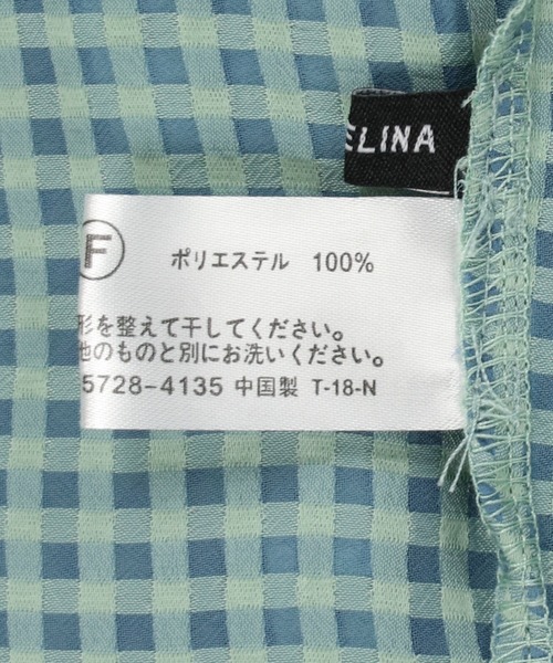 SPINNS（スピンズ）の「ギンガムチェック ショート丈ロングスリーブシャツ（シャツ/ブラウス・レディース・ホワイト/ブラック/ブルー・ONESIZE）」の10枚目の写真