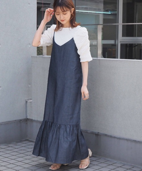 tiptop（ティップトップ）の「アソートマーメイドキャミワンピース（ワンピース・レディース・ブラック/ネイビー/アイボリー/ブラック系その他/A/B・FREE）」の4枚目の写真