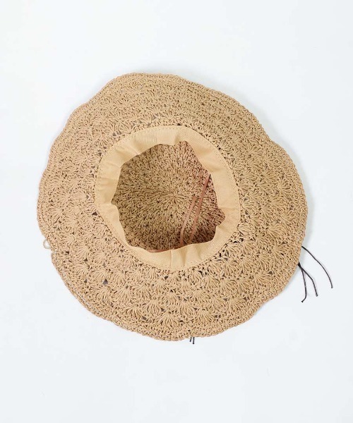 shopnikoniko(ショップニコニコ)の「クロシェ編みペーパー麦わら帽子(ハット・レディース・ブラウン/アイボリー・フリー)」の11枚目の写真
