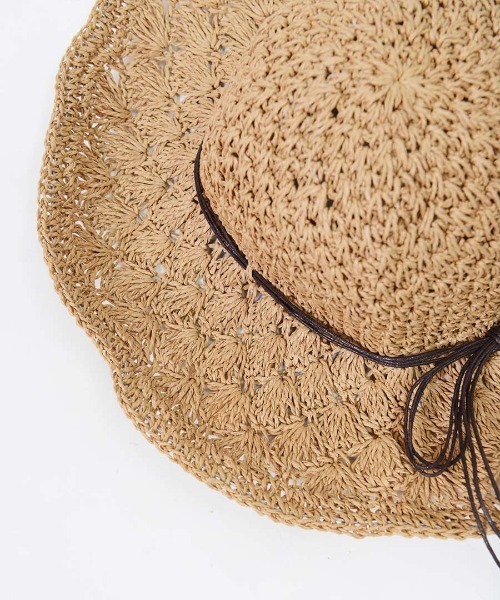 shopnikoniko(ショップニコニコ)の「クロシェ編みペーパー麦わら帽子(ハット・レディース・ブラウン/アイボリー・フリー)」の10枚目の写真