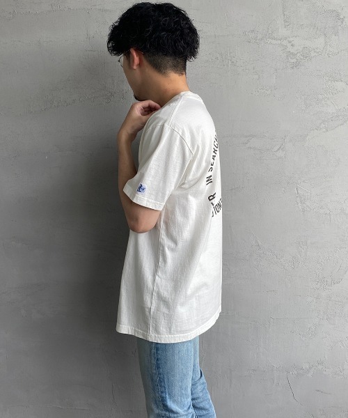 The Endless Summer（エンドレスサマー）の「[THE ENDLESS SUMMER/エンドレスサマー] 別注 BUHIサークルロゴ バックプリントTシャツ（Tシャツ/カットソー・レディース・ホワイト/グリーン/サックスブルー/イエロー・M/L/XL/S）」の21枚目の写真