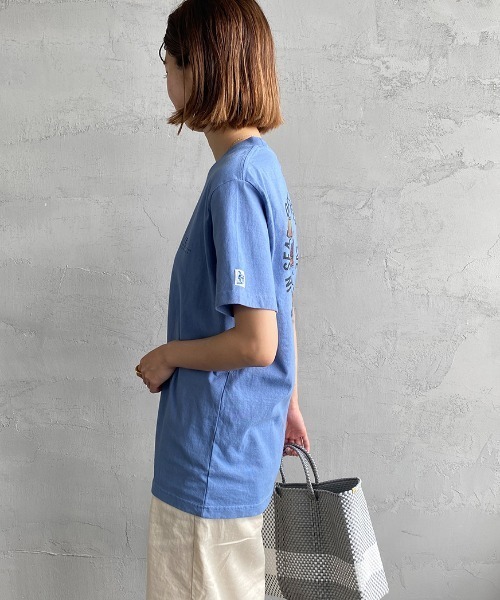 The Endless Summer（エンドレスサマー）の「[THE ENDLESS SUMMER/エンドレスサマー] 別注 BUHIサークルロゴ バックプリントTシャツ（Tシャツ/カットソー・レディース・ホワイト/グリーン/サックスブルー/イエロー・M/L/XL/S）」の11枚目の写真