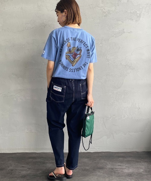 The Endless Summer（エンドレスサマー）の「[THE ENDLESS SUMMER/エンドレスサマー] 別注 BUHIサークルロゴ バックプリントTシャツ（Tシャツ/カットソー・レディース・ホワイト/グリーン/サックスブルー/イエロー・M/L/XL/S）」の13枚目の写真