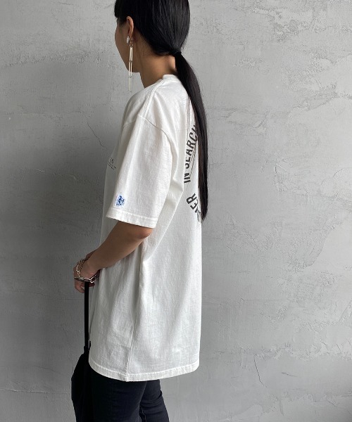 The Endless Summer（エンドレスサマー）の「[THE ENDLESS SUMMER/エンドレスサマー] 別注 BUHIサークルロゴ バックプリントTシャツ（Tシャツ/カットソー・レディース・ホワイト/グリーン/サックスブルー/イエロー・M/L/XL/S）」の5枚目の写真