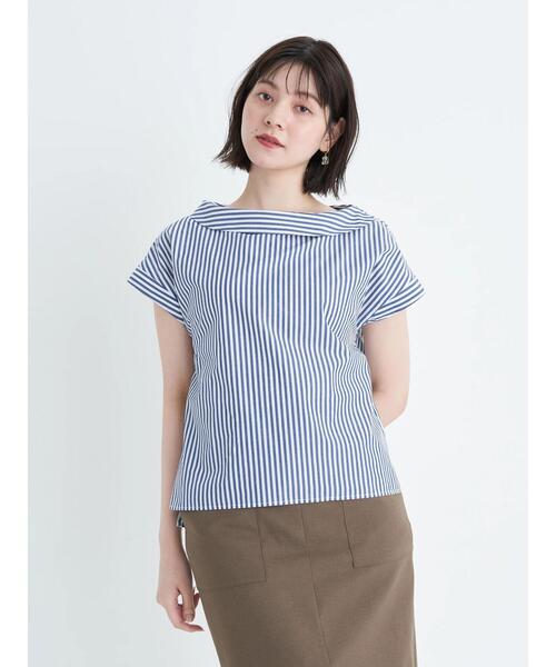 YECCA VECCA（イェッカヴェッカ）の「金釦ロールカラーブラウス（シャツ/ブラウス・レディース・ホワイト/ブルー/ブルー系その他6・FREE）」の6枚目の写真