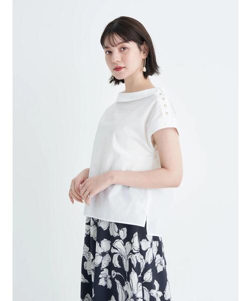 YECCA VECCA（イェッカヴェッカ）の「金釦ロールカラーブラウス（シャツ/ブラウス・レディース・ホワイト/ブルー/ブルー系その他6・FREE）」の9枚目の写真