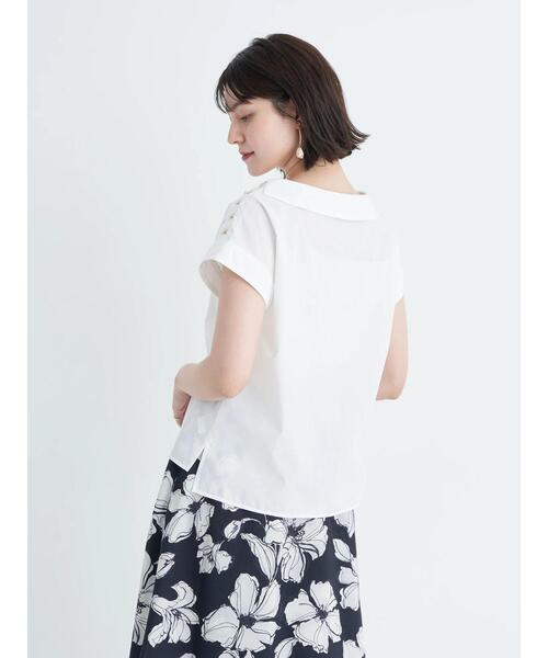 YECCA VECCA（イェッカヴェッカ）の「金釦ロールカラーブラウス（シャツ/ブラウス・レディース・ホワイト/ブルー/ブルー系その他6・FREE）」の10枚目の写真