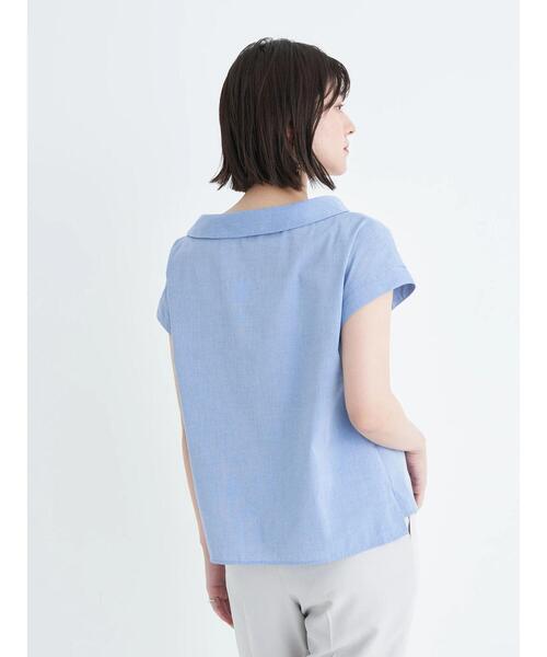 YECCA VECCA（イェッカヴェッカ）の「金釦ロールカラーブラウス（シャツ/ブラウス・レディース・ホワイト/ブルー/ブルー系その他6・FREE）」の18枚目の写真