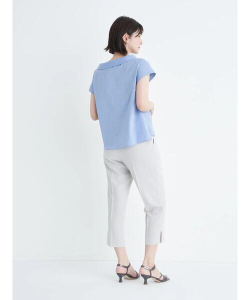 YECCA VECCA（イェッカヴェッカ）の「金釦ロールカラーブラウス（シャツ/ブラウス・レディース・ホワイト/ブルー/ブルー系その他6・FREE）」の22枚目の写真