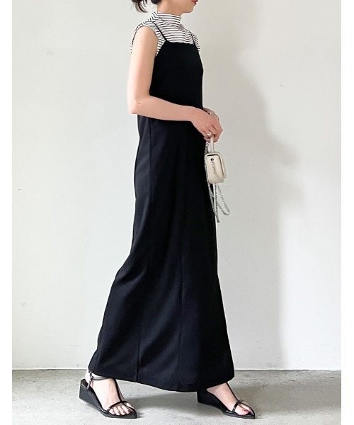 Re:EDIT（リエディ）の「[イージーケア]ジョーゼットポンチスリットキャミワンピース（ジャンパースカート・レディース・ブラック/アイボリー/モカ・MEDIUM/LARGE/SHORT/TALL）」の19枚目の写真