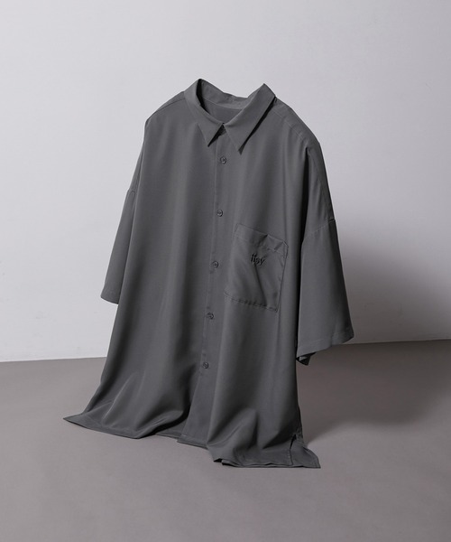 iisy（イージー）の「【 iisy 】ワンポイントロゴビッグシャツ（シャツ/ブラウス・メンズ・ブルー系その他4/ミント/ブラック/ライトグレー・XL/M/L/S）」の4枚目の写真