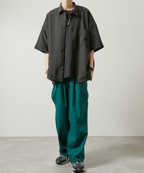 iisy（イージー）の「【 iisy 】ワンポイントロゴビッグシャツ（シャツ/ブラウス・メンズ・ブルー系その他4/ミント/ブラック/ライトグレー・XL/M/L/S）」の18枚目の写真