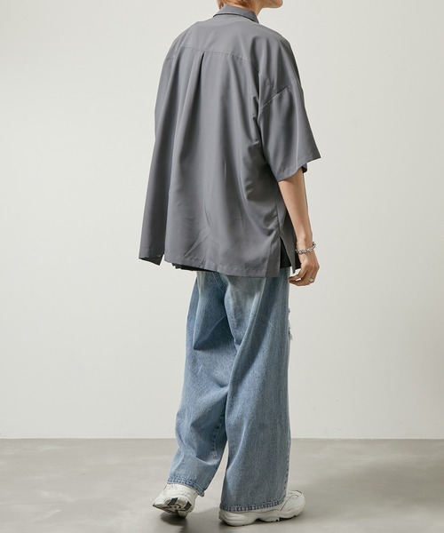 iisy（イージー）の「【 iisy 】ワンポイントロゴビッグシャツ（シャツ/ブラウス・メンズ・ブルー系その他4/ミント/ブラック/ライトグレー・XL/M/L/S）」の22枚目の写真