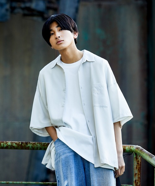 iisy（イージー）の「【 iisy 】ワンポイントロゴビッグシャツ（シャツ/ブラウス・メンズ・ブルー系その他4/ミント/ブラック/ライトグレー・XL/M/L/S）」の6枚目の写真