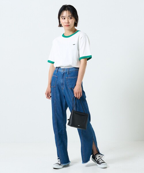 FREAK'S STORE（フリークスストア）の「TOWN CRAFT  × FREAK'S STORE/タウンクラフト  別注 リンガーTシャツ 限定展開（Tシャツ/カットソー・レディース・グリーン/レッド/ブラック・ﾌﾘ-）」の15枚目の写真