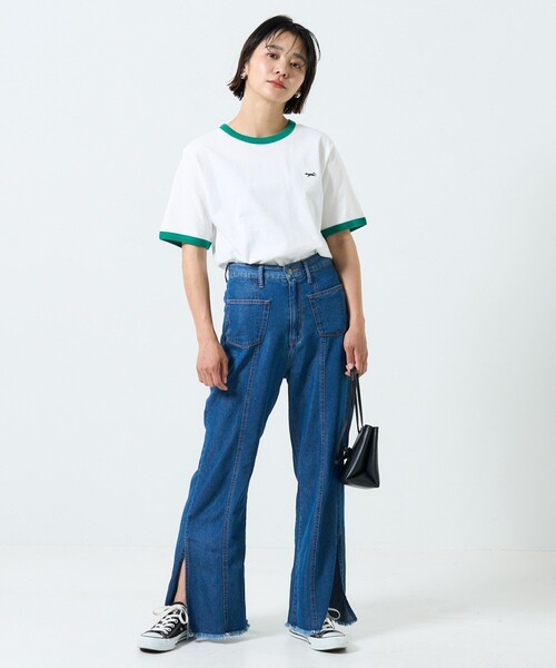 FREAK'S STORE（フリークスストア）の「TOWN CRAFT  × FREAK'S STORE/タウンクラフト  別注 リンガーTシャツ 限定展開（Tシャツ/カットソー・レディース・グリーン/レッド/ブラック・ﾌﾘ-）」の18枚目の写真