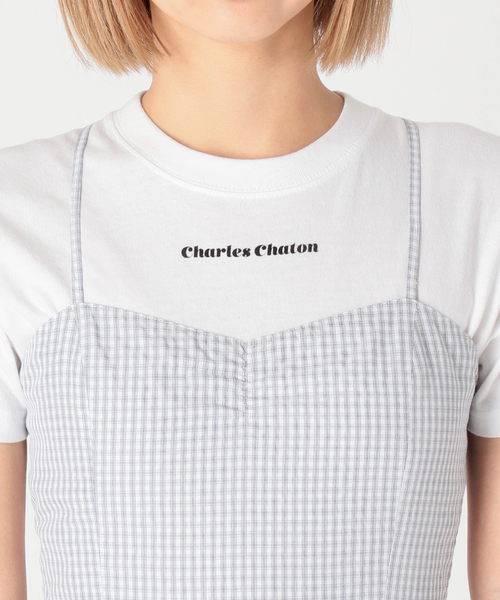 Charles Chaton(シャルルシャトン)の「レースアップキャミドレス(ワンピース・レディース・グレー・34/36)」の8枚目の写真