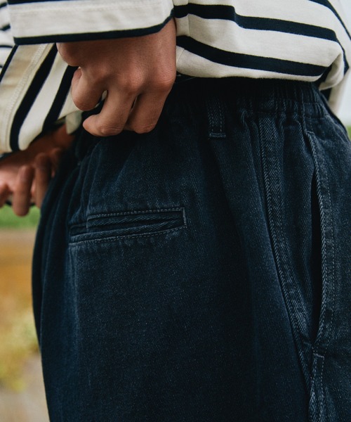 LIDNM / ボトム/L/コットン/BLK// VINTAGE BLACK WASHED TWILL WIDE SHORTS（その他パンツ）｜WYM LIDNM