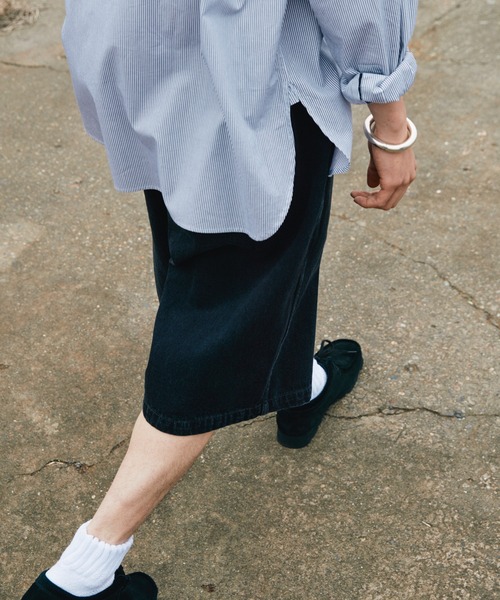 WYM LIDNM（ウィム バイ リドム）の「VINTAGE BLACK WASHED TWILL WIDE SHORTS（その他パンツ・メンズ・ブラック・S/M/L）」の8枚目の写真