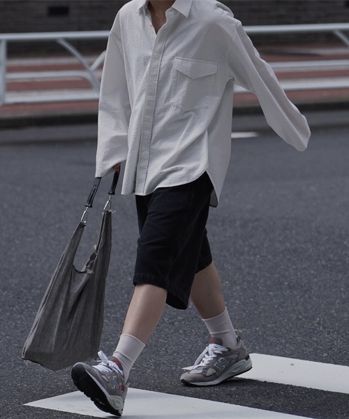 WYM LIDNM（ウィム バイ リドム）の「VINTAGE BLACK WASHED TWILL WIDE SHORTS（その他パンツ・メンズ・ブラック・S/M/L）」の11枚目の写真