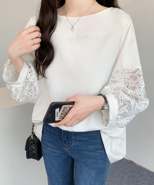 ABITOKYO(アビトーキョー)の「レース切替ブラウス(シャツ/ブラウス・レディース・ホワイト/ブラック・M/L)」の10枚目の写真