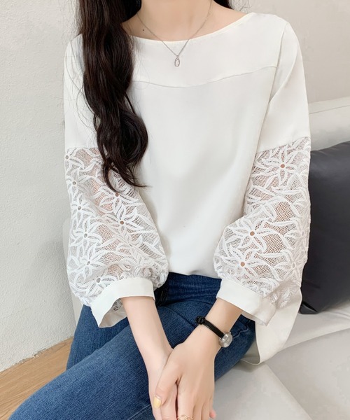 ABITOKYO(アビトーキョー)の「レース切替ブラウス(シャツ/ブラウス・レディース・ホワイト/ブラック・M/L)」の15枚目の写真