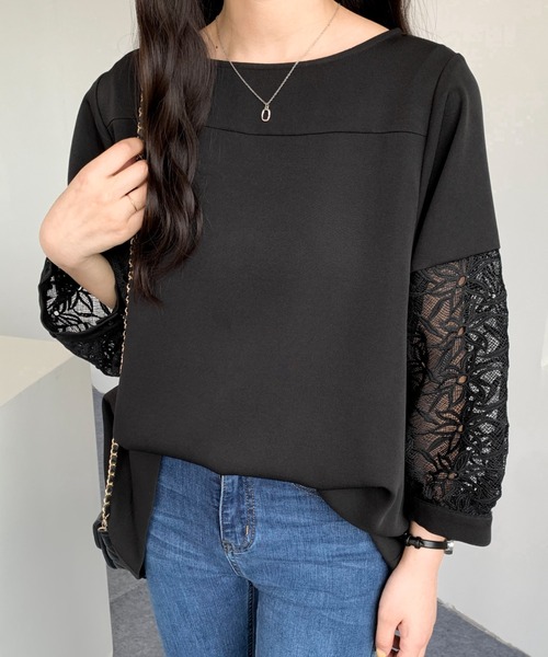 ABITOKYO(アビトーキョー)の「レース切替ブラウス(シャツ/ブラウス・レディース・ホワイト/ブラック・M/L)」の14枚目の写真