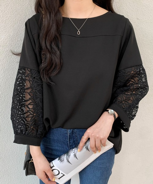 ABITOKYO(アビトーキョー)の「レース切替ブラウス(シャツ/ブラウス・レディース・ホワイト/ブラック・M/L)」の11枚目の写真