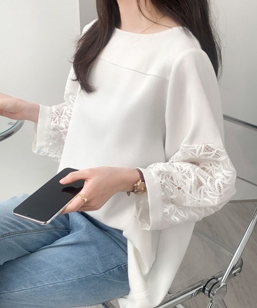 ABITOKYO(アビトーキョー)の「レース切替ブラウス(シャツ/ブラウス・レディース・ホワイト/ブラック・M/L)」の20枚目の写真