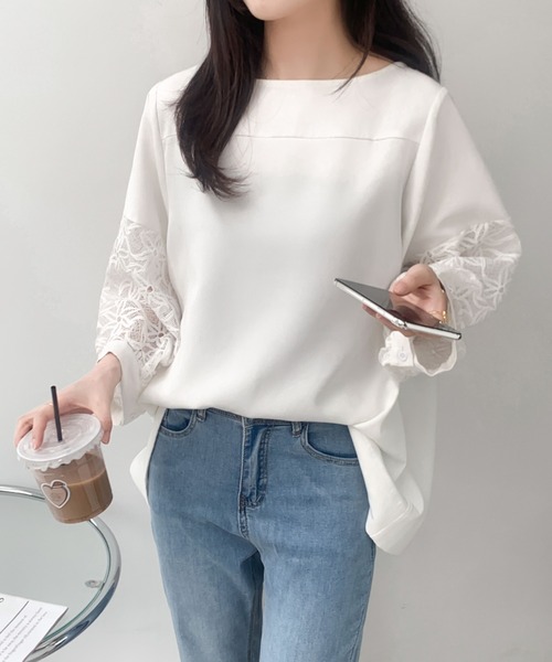 ABITOKYO(アビトーキョー)の「レース切替ブラウス(シャツ/ブラウス・レディース・ホワイト/ブラック・M/L)」の22枚目の写真