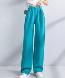 ウエストタック ハイウエストデニムパンツ