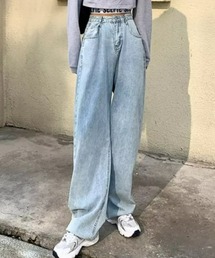 ウエストタック ハイウエストデニムパンツ