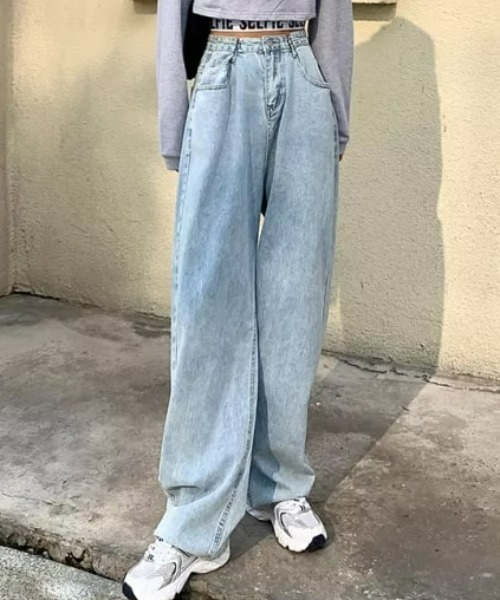 CLEA（クレア）の「ウエストタック ハイウエストデニムパンツ（デニムパンツ・レディース・ライトブルー/ブラック/ブルー/ホワイト/ブルー系その他/ピンク・S/M）」の4枚目の写真