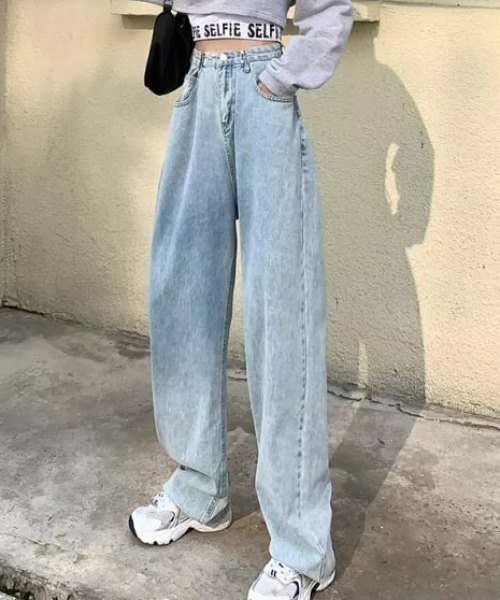 CLEA（クレア）の「ウエストタック ハイウエストデニムパンツ（デニムパンツ・レディース・ライトブルー/ブラック/ブルー/ホワイト/ブルー系その他/ピンク・S/M）」の14枚目の写真