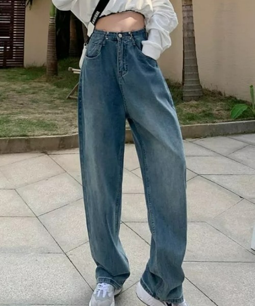 CLEA（クレア）の「ウエストタック ハイウエストデニムパンツ（デニムパンツ・レディース・ライトブルー/ブラック/ブルー/ホワイト/ブルー系その他/ピンク・S/M）」の16枚目の写真